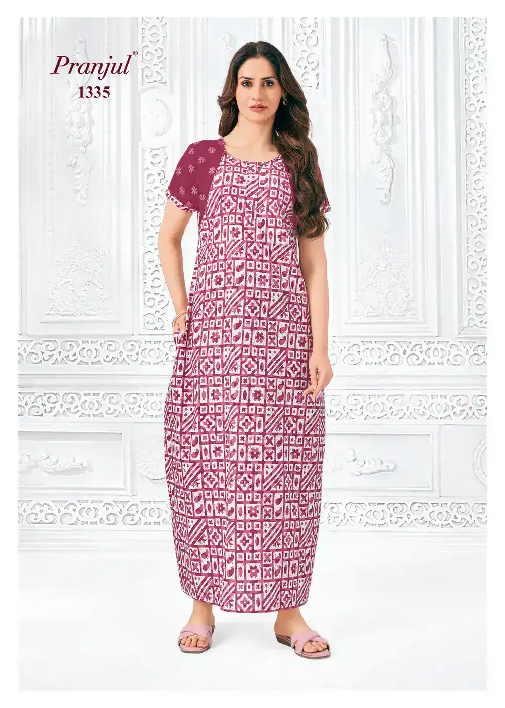 Pranjul Cotton Nighty | PCN1335