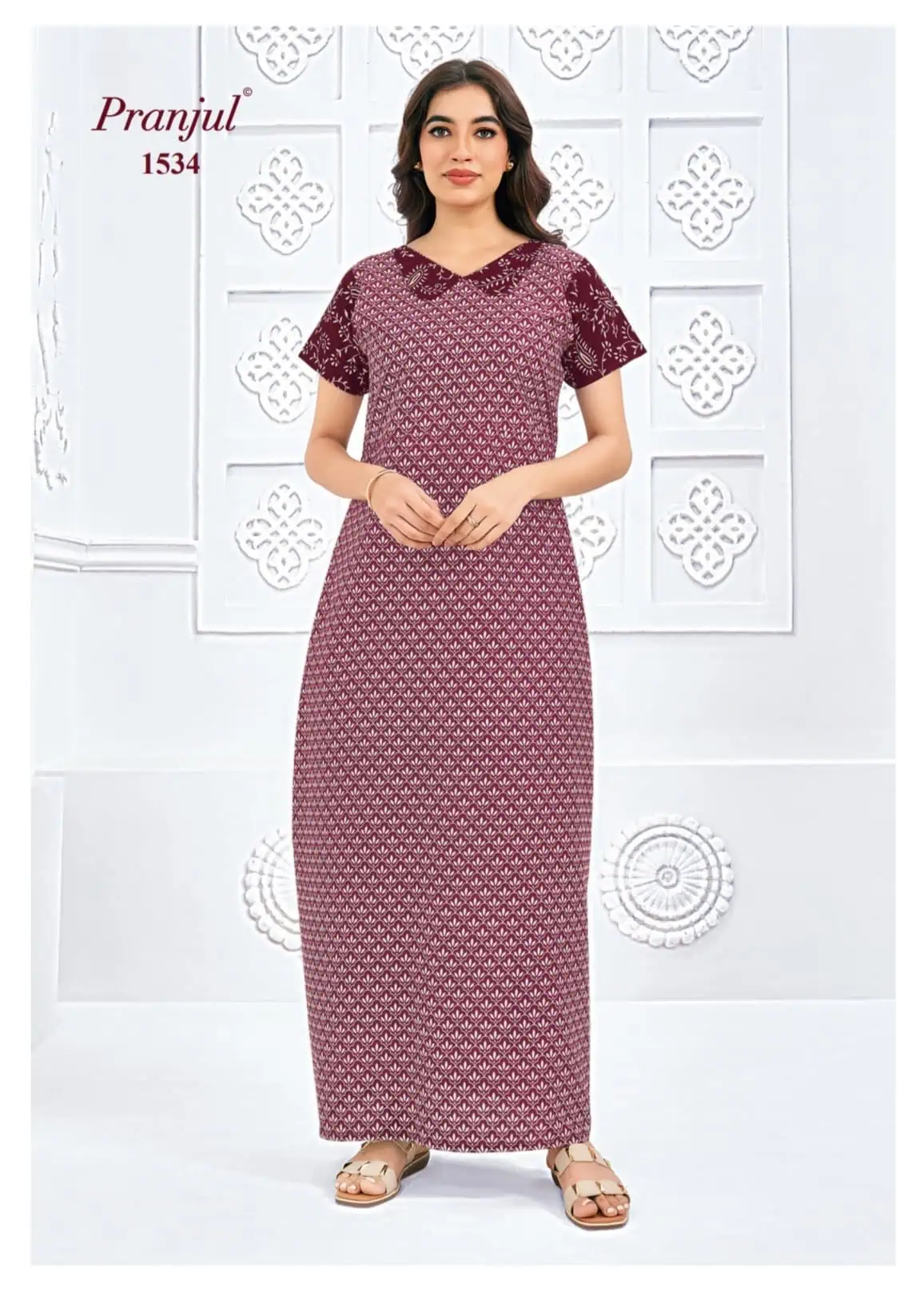 Pranjul Cotton Nighty | PCN1534