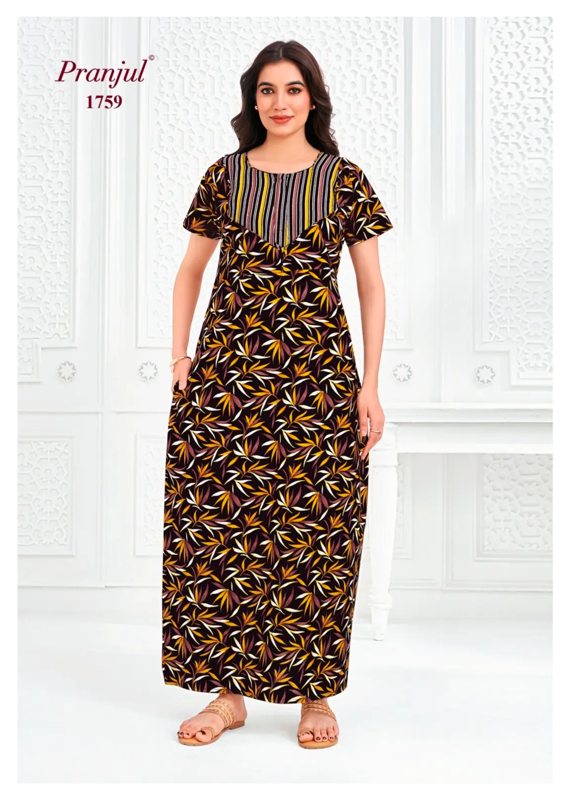 Pranjul Cotton Nighty | PCN1759