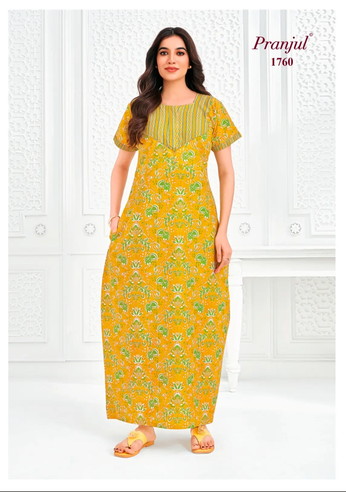 Pranjul Cotton Nighty | PCN1760