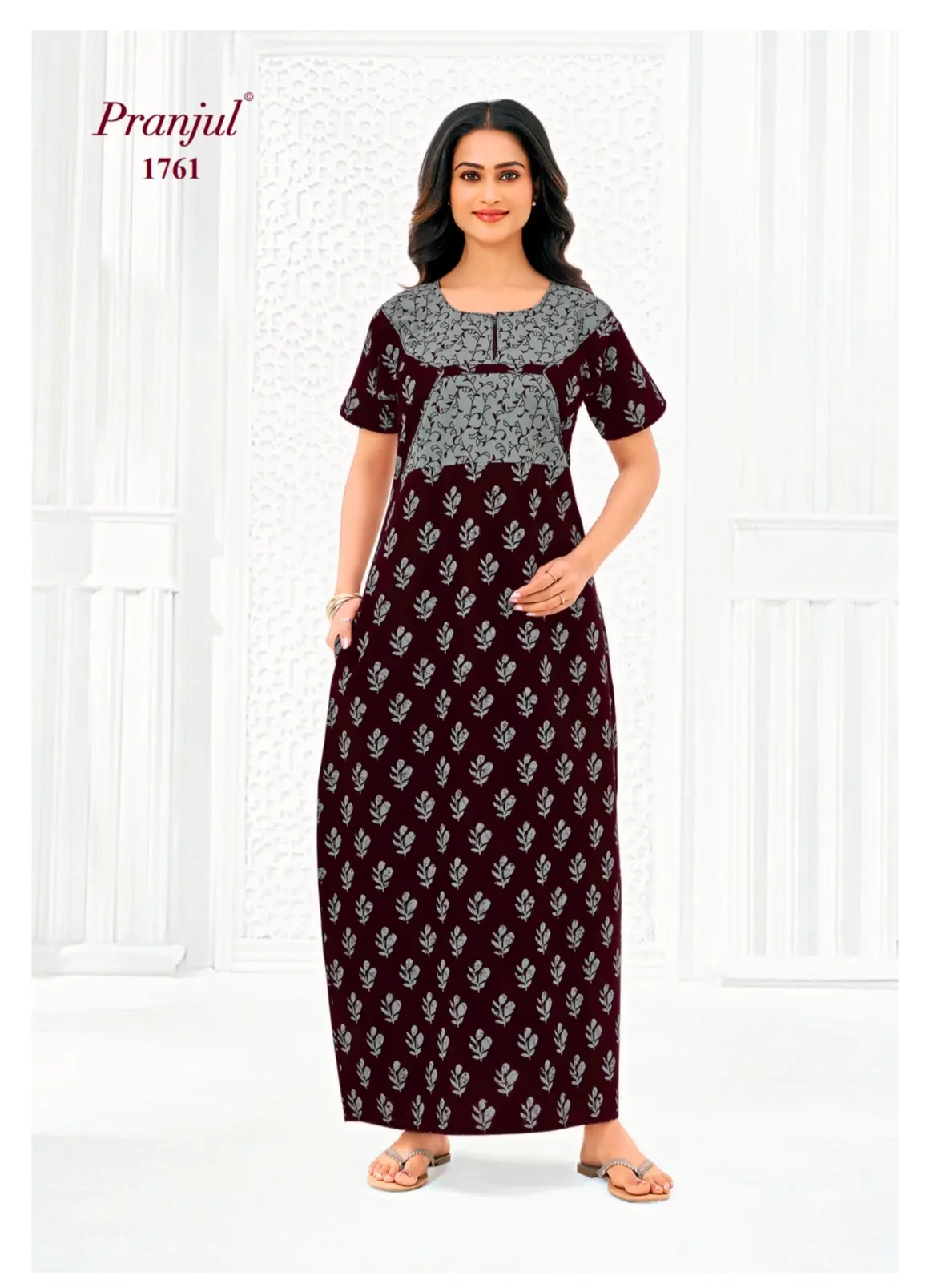 Pranjul Cotton Nighty | PCN1761