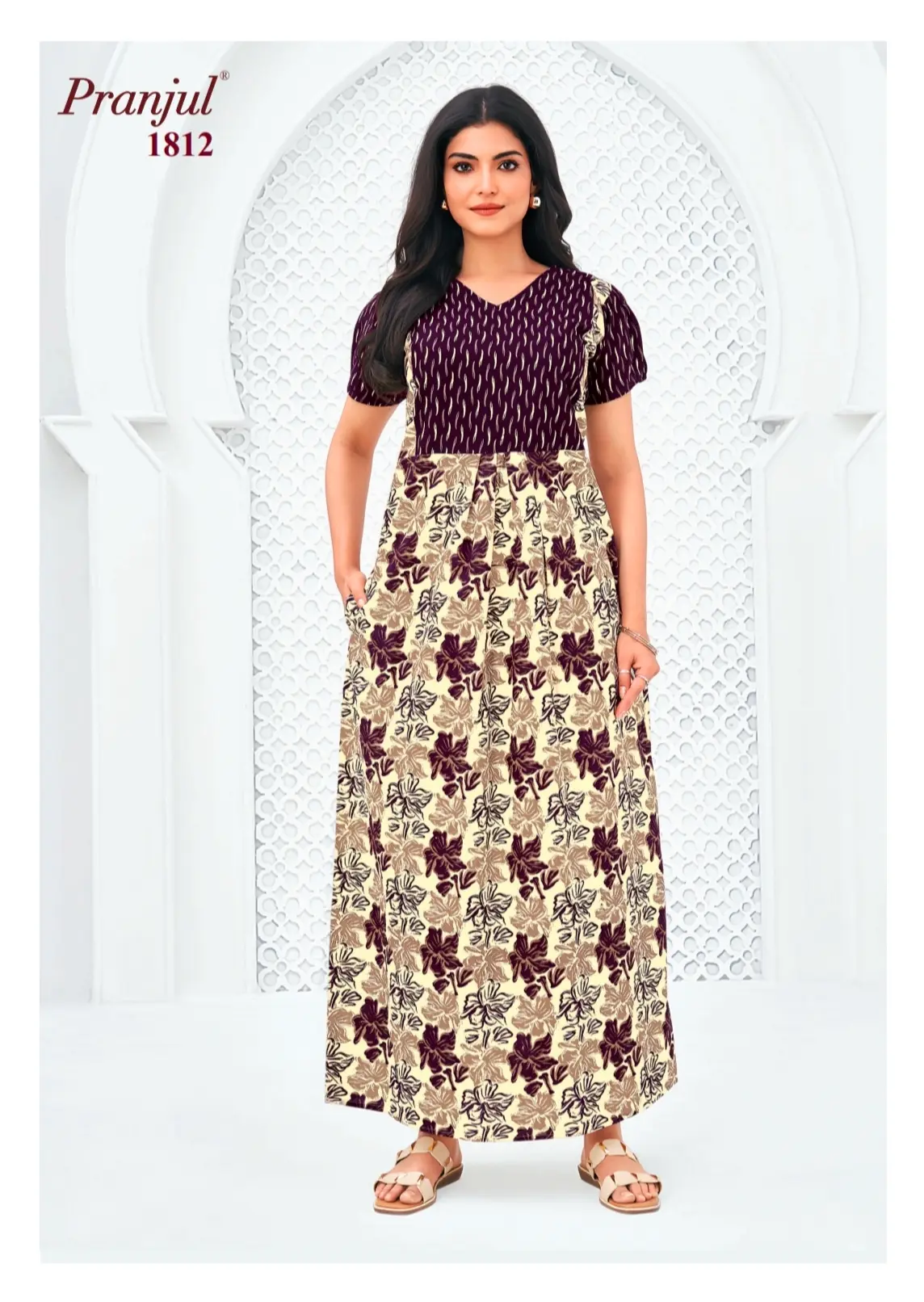 Pranjul Cotton Nighty | PCN1812