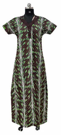 Women's Digital Print Nighty in Soft Cotton Fabric