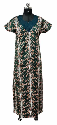 Women's Digital Print Nighty in Soft Cotton Fabric