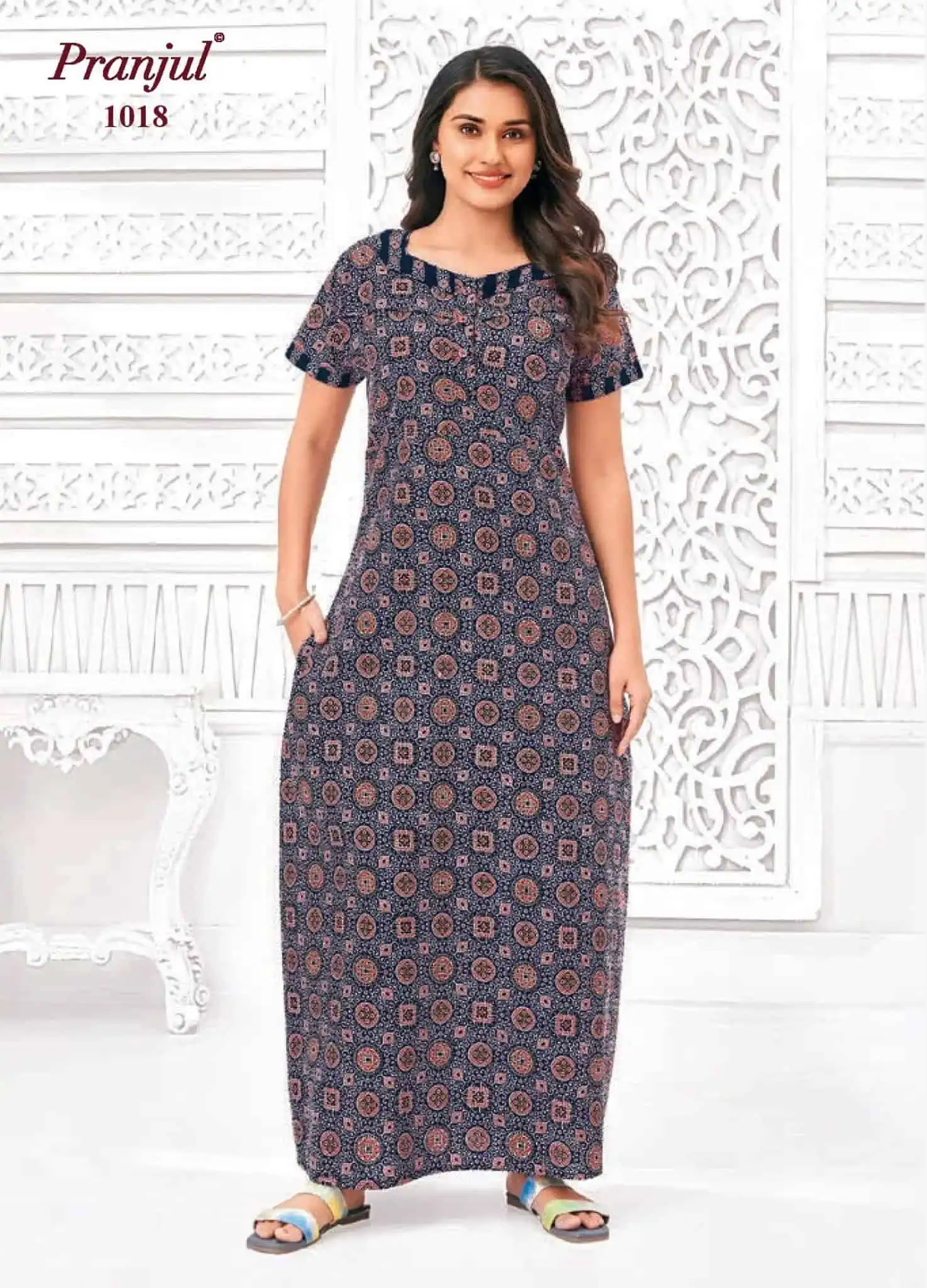 Pranjul Cotton Nighty | PCN1018
