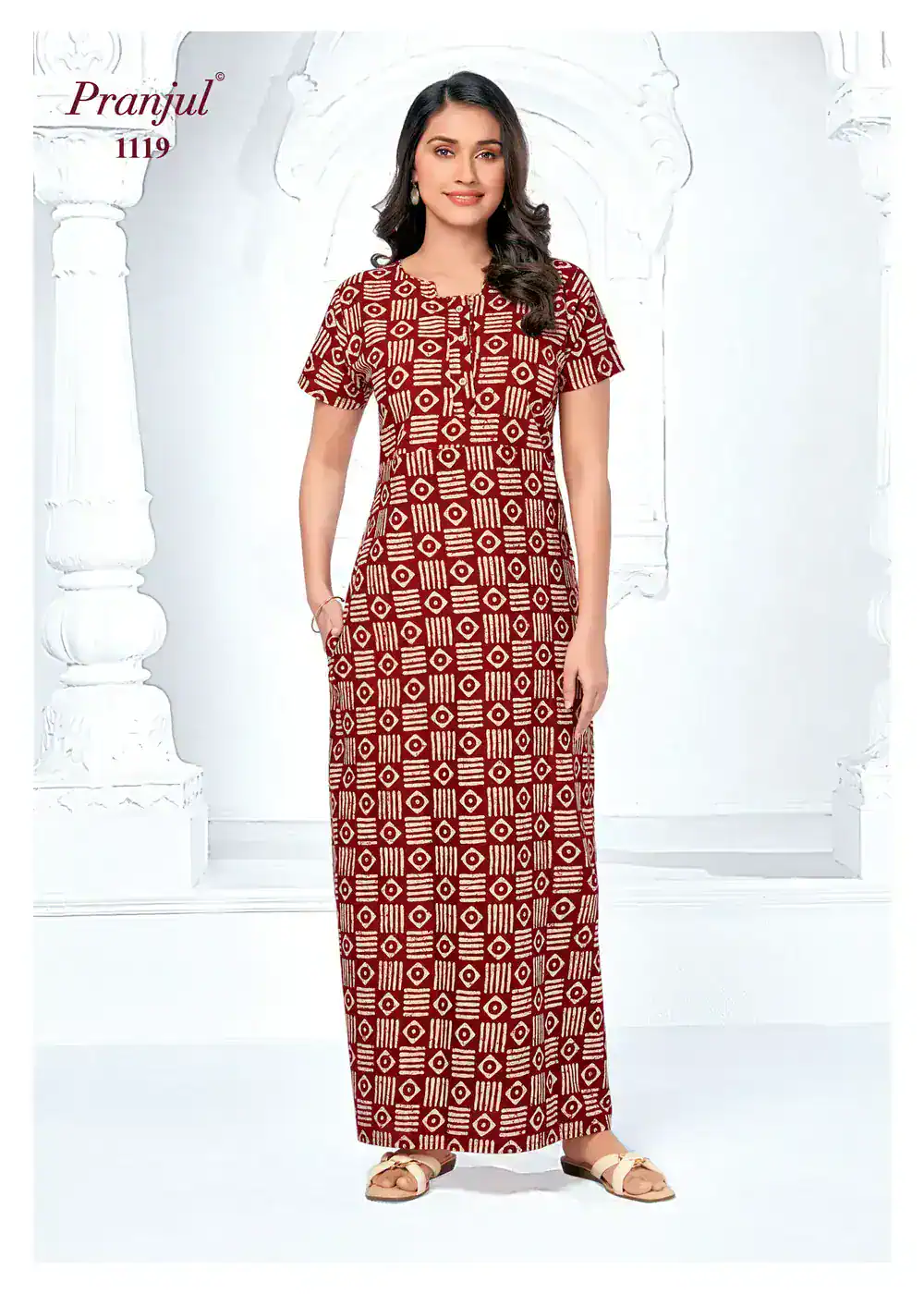 Pranjul Cotton Nighty | PCN1119