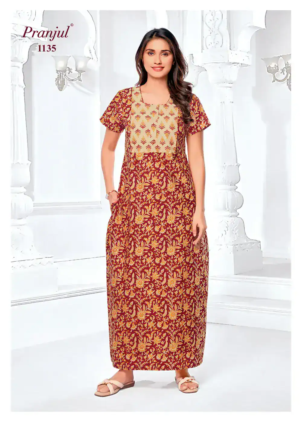 Pranjul Cotton Nighty | PCN1135