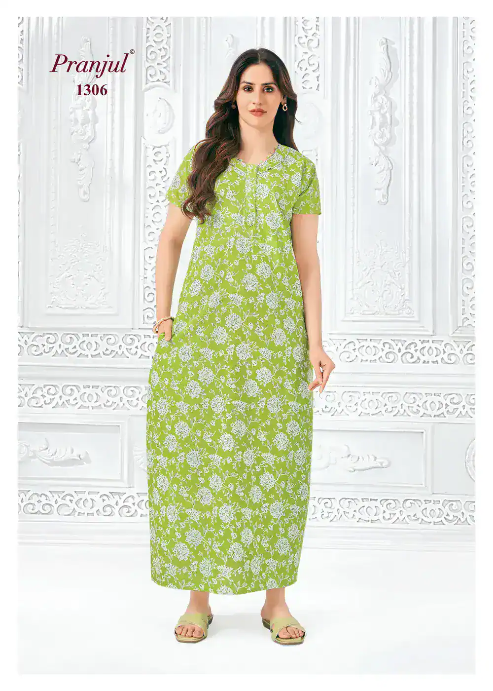 Pranjul Cotton Nighty | PCN1306