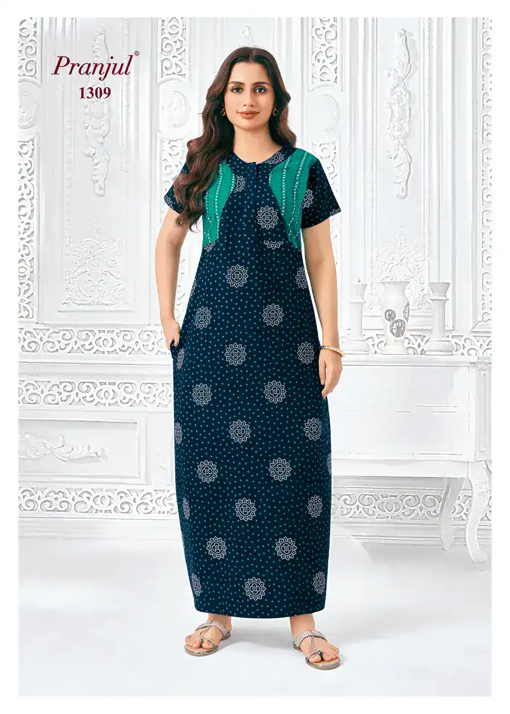 Pranjul Cotton Nighty | PCN1309