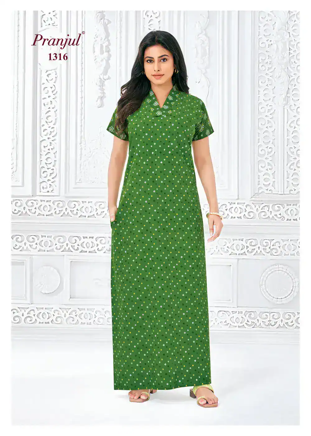 Pranjul Cotton Nighty | PCN1316