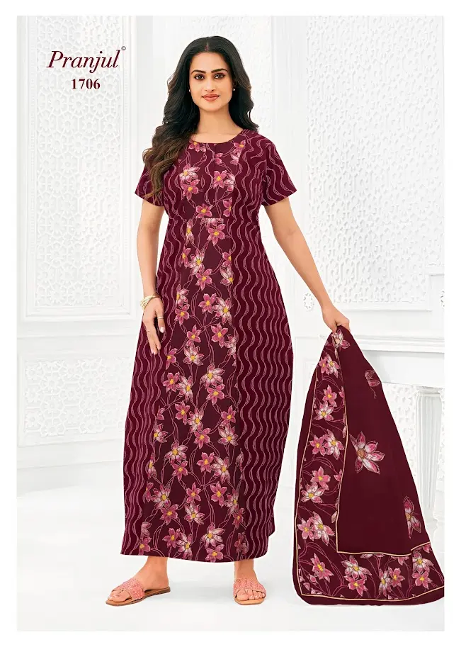 pranjul nighty with shawl