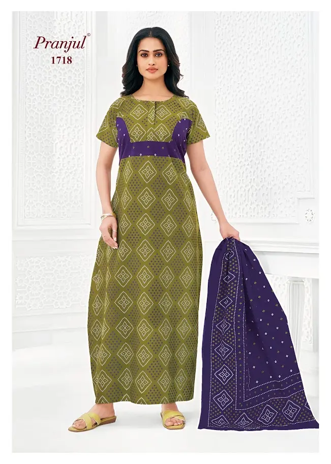 pranjul nighty with shawl