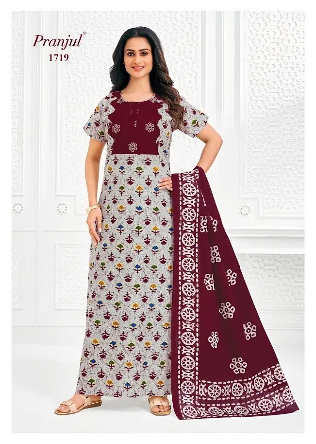 pranjul nighty with shawl
