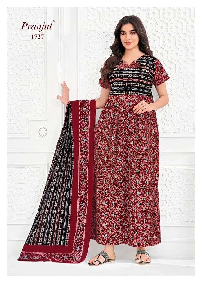 pranjul nighty with shawl