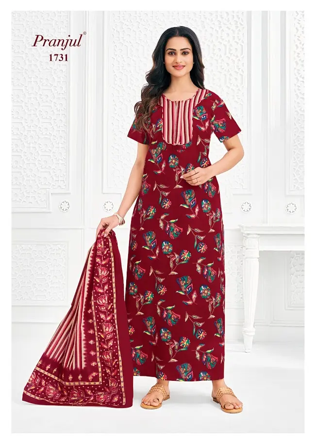 pranjul nighty with shawl