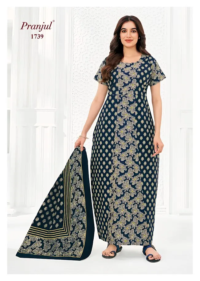 pranjul nighty with shawl