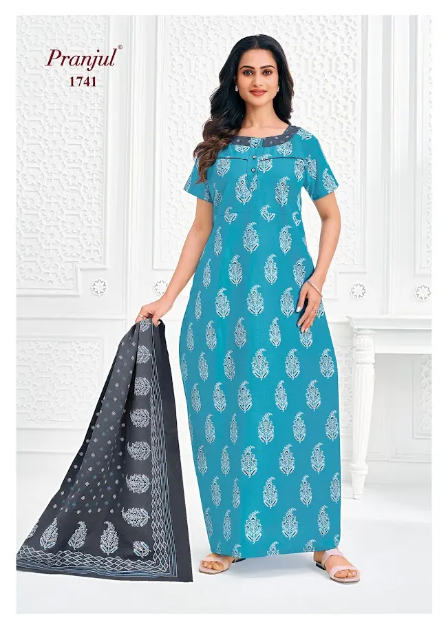 pranjul nighty with shawl