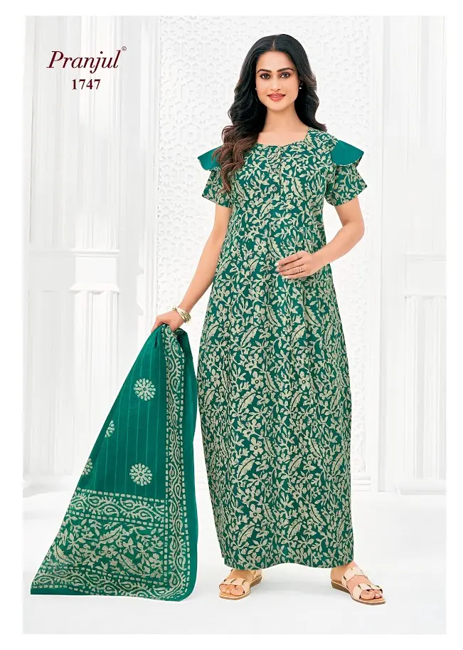 pranjul nighty with shawl