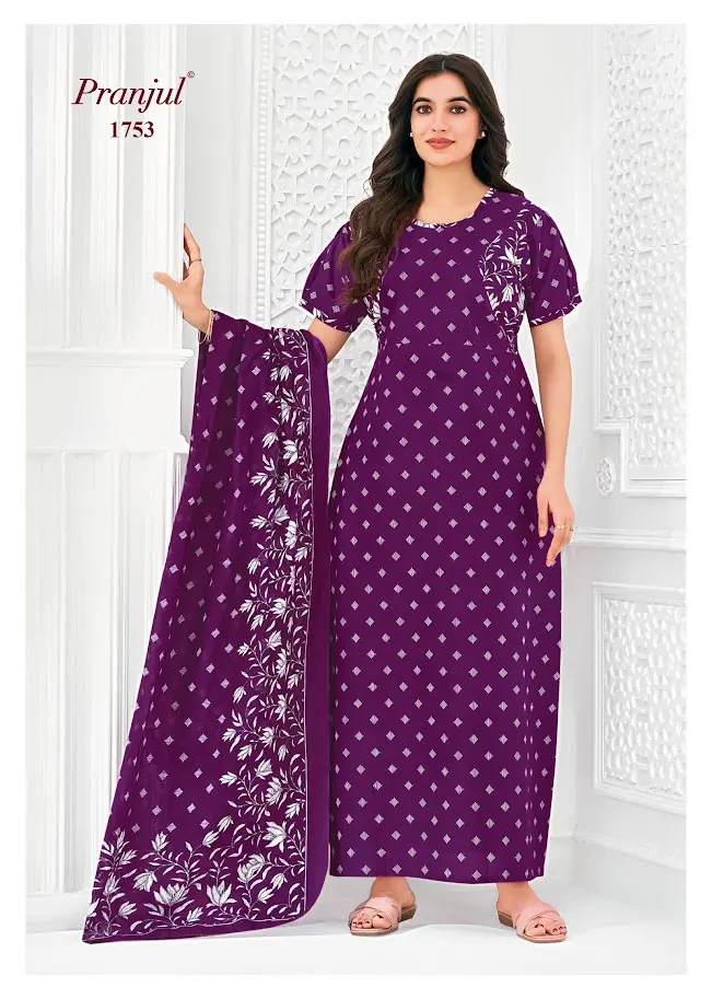 pranjul nighty with shawl