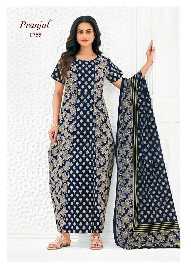 pranjul nighty with shawl