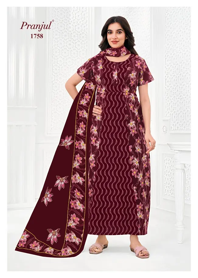 pranjul nighty with shawl