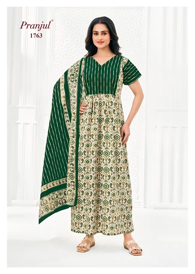 pranjul nighty with shawl