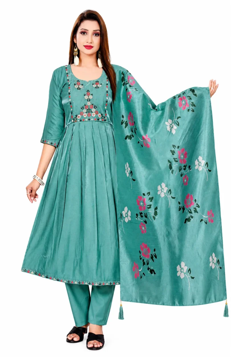 Space Silk Anarkali Salwar 3 Piece Set