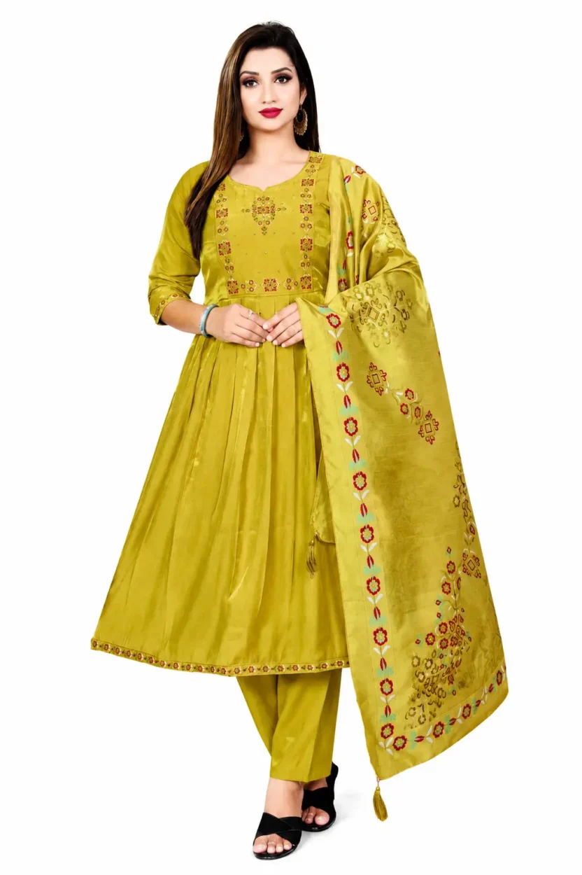 Space Silk Anarkali Salwar 3 Piece Set for Women