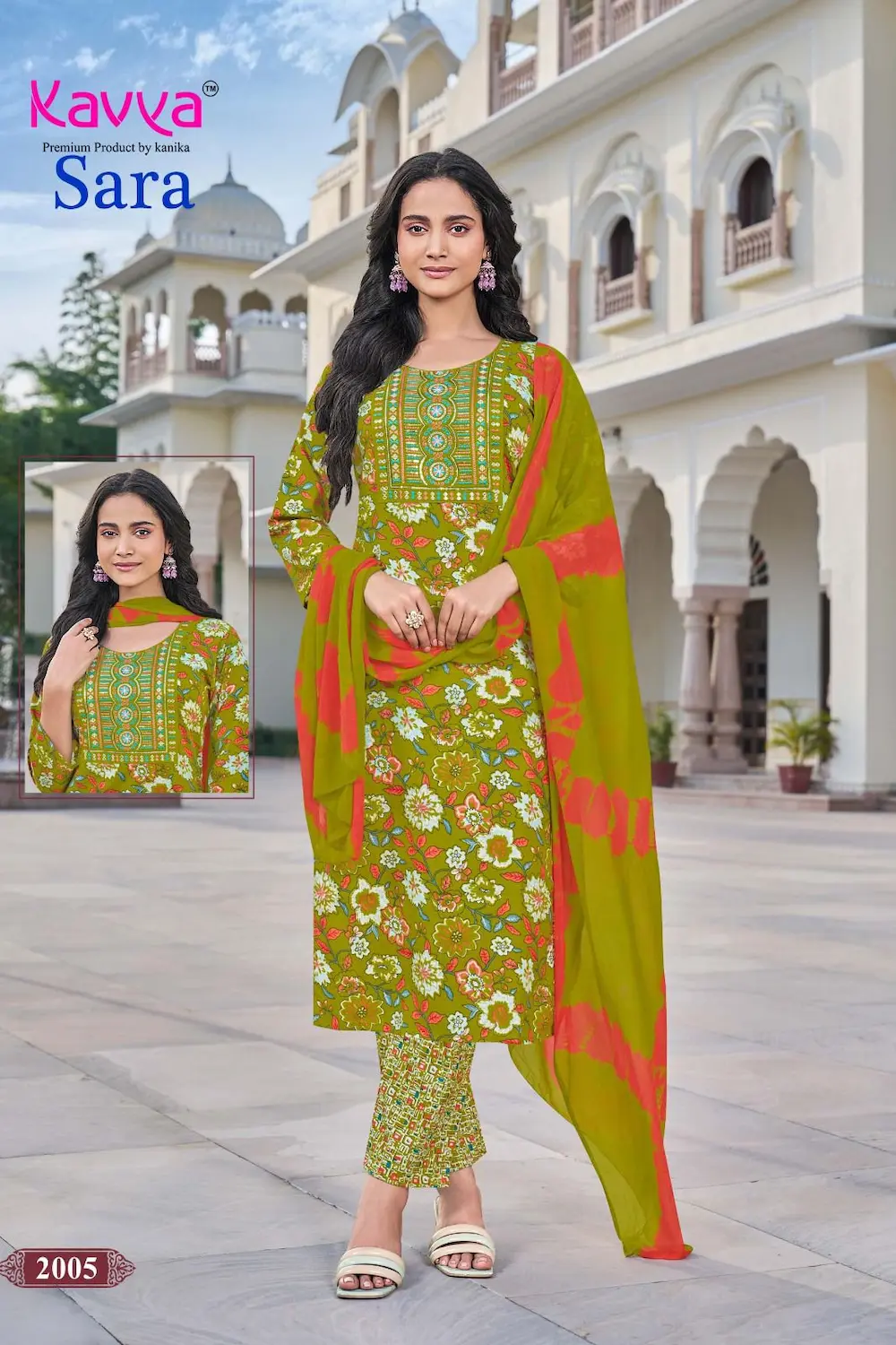 Kavya Sara Straight Pant 3 Piece Salwar Set for Women