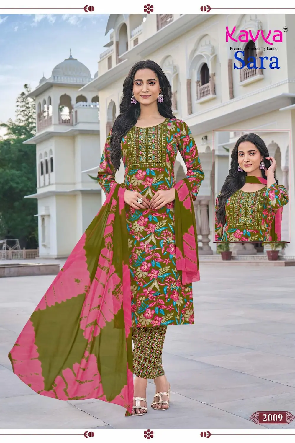 Kavya Sara Straight Pant 3 Piece Salwar Set for Women