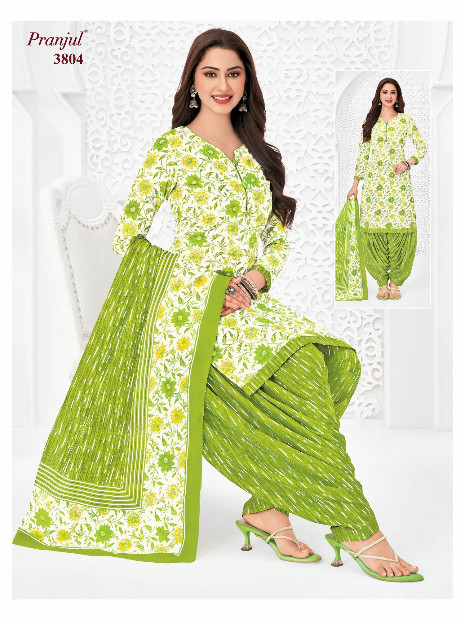 Pranjul Pattiyala Without Lining PWOL 3 Piece Cotton Salwar Suit for Women