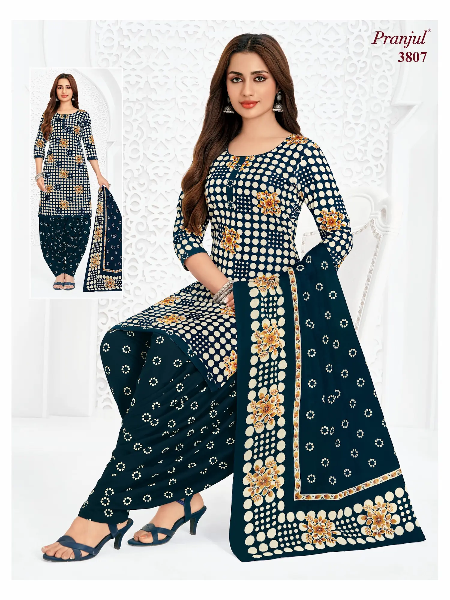 Pranjul Pattiyala Without Lining PWOL 3 Piece Cotton Salwar Suit for Women