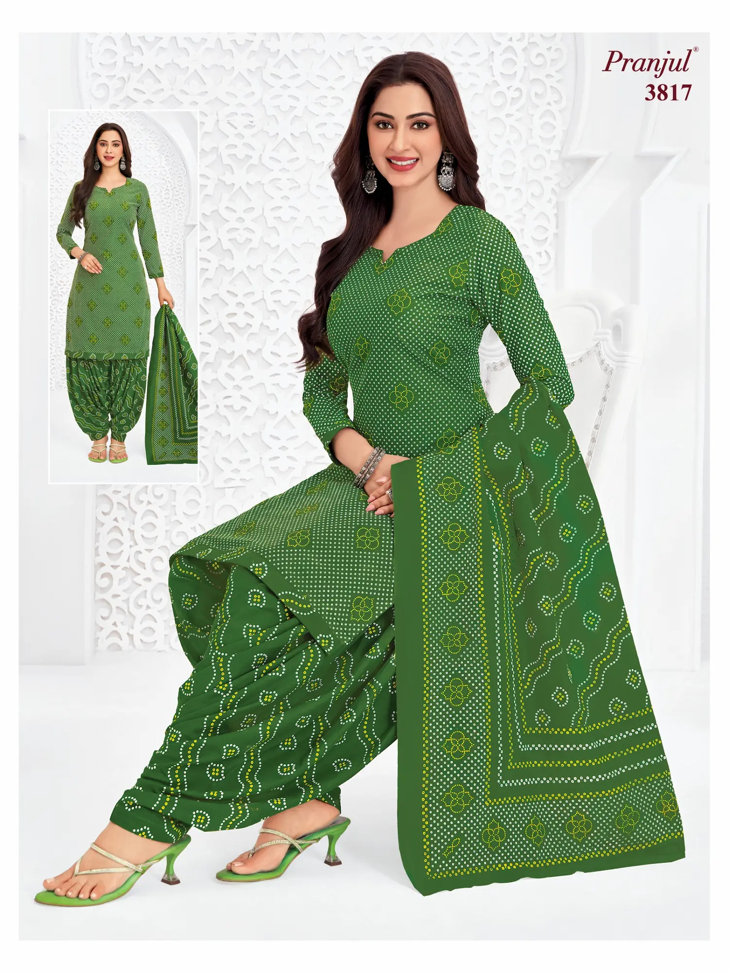 Pranjul Pattiyala Without Lining PWOL 3 Piece Cotton Salwar Suit for Women