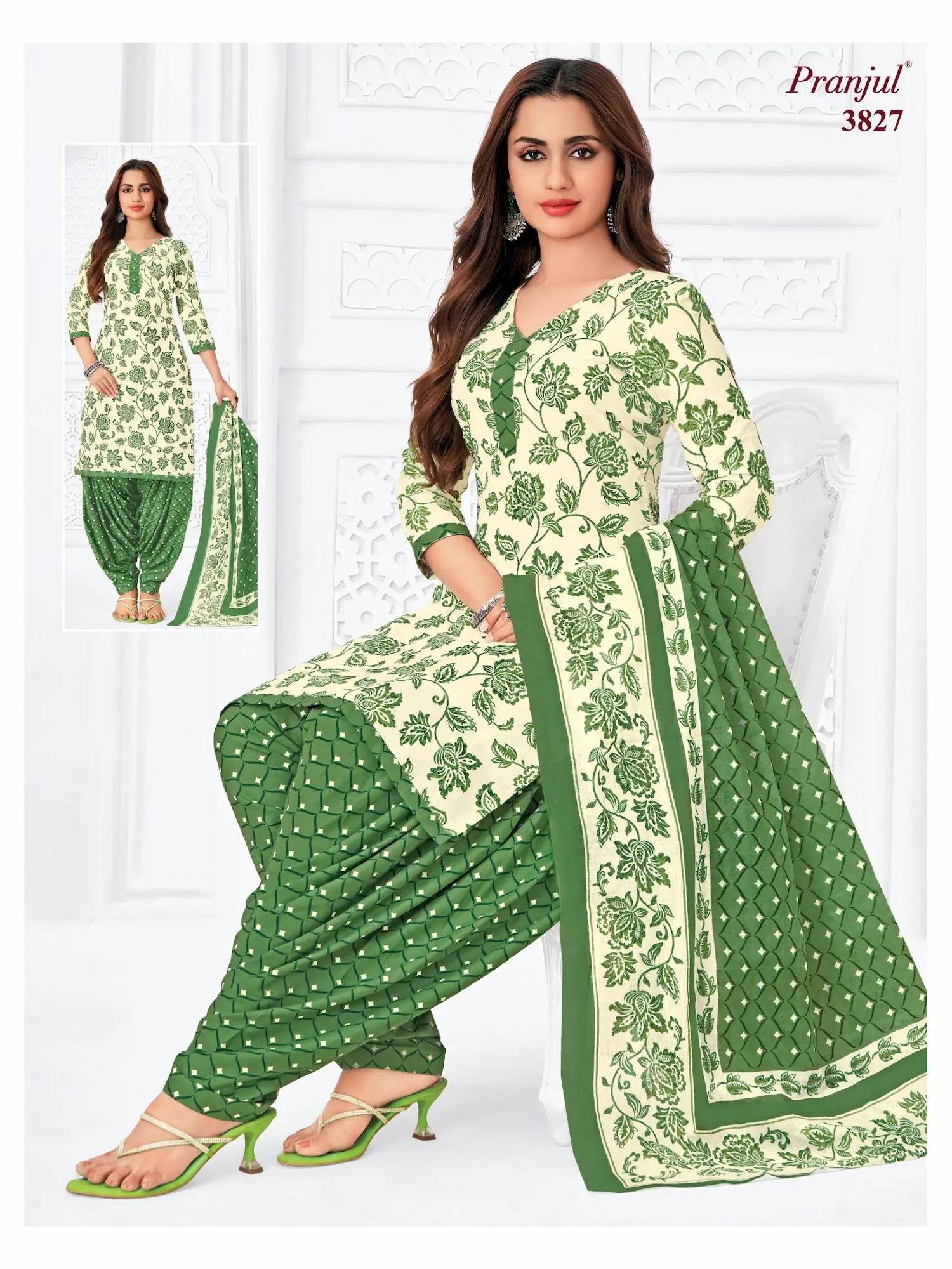 Pranjul Pattiyala Without Lining PWOL 3 Piece Cotton Salwar Suit for Women