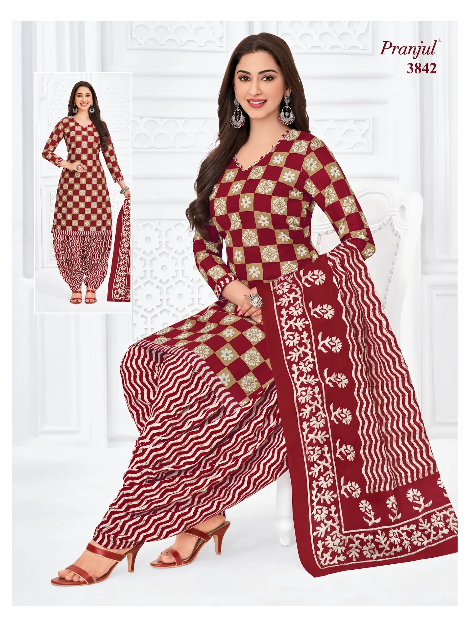 Pranjul Pattiyala Without Lining PWOL 3 Piece Cotton Salwar Suit for Women